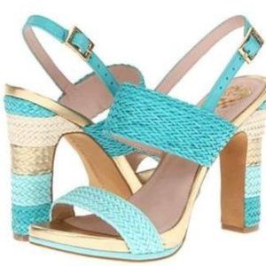 Vince Camuto Fine Woven Soft Calf Blue Adrien SZ 6
